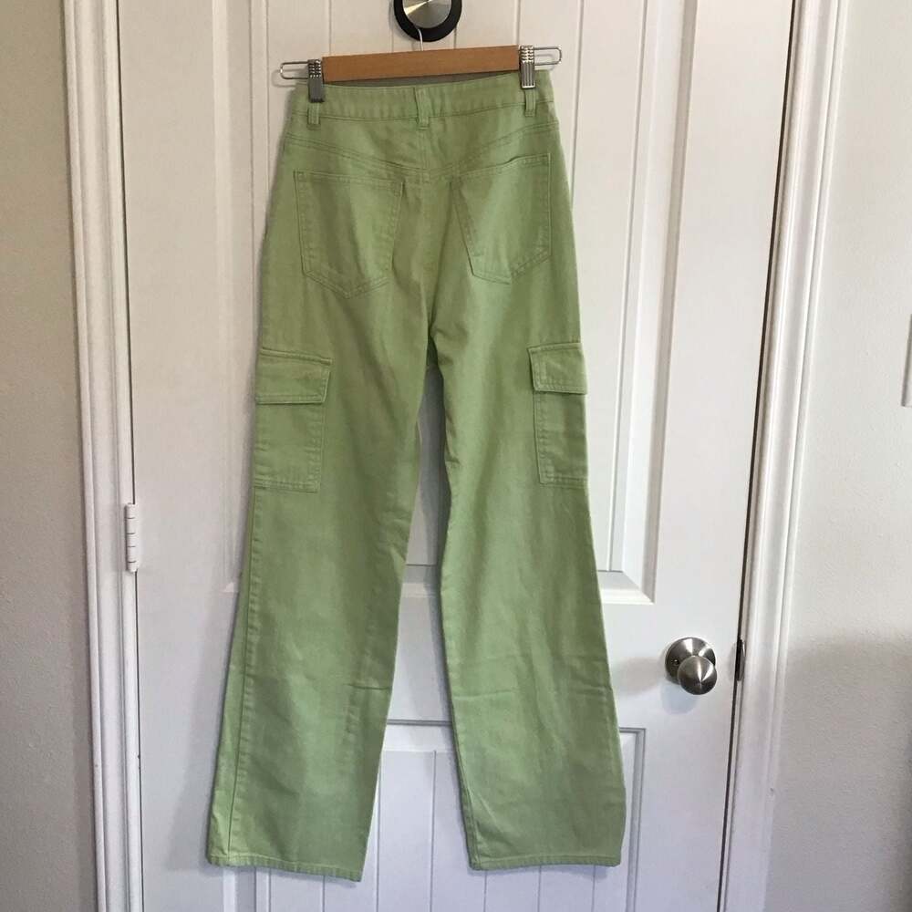Altar'd State wide Leg Cargo Pants Size XS Green Boho Y2K Festival Beach - Picture 4 of 11